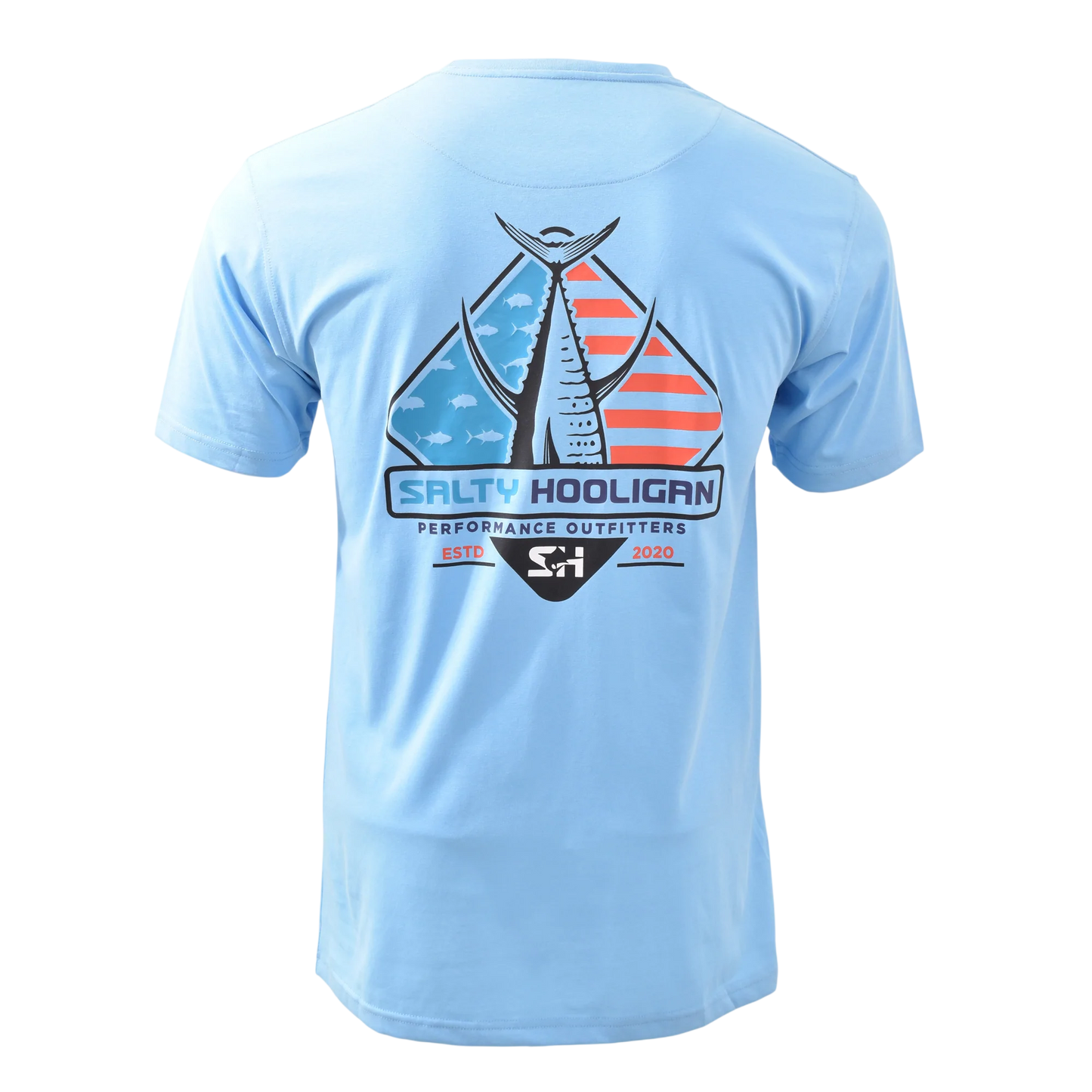Diamond Tuna Fishing Pocket Tee – Blue