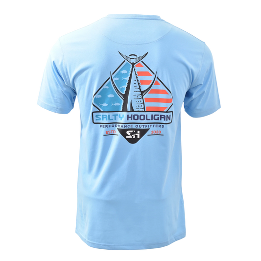 DIAMOND TUNA FISHING POCKET TEE – BLUE
