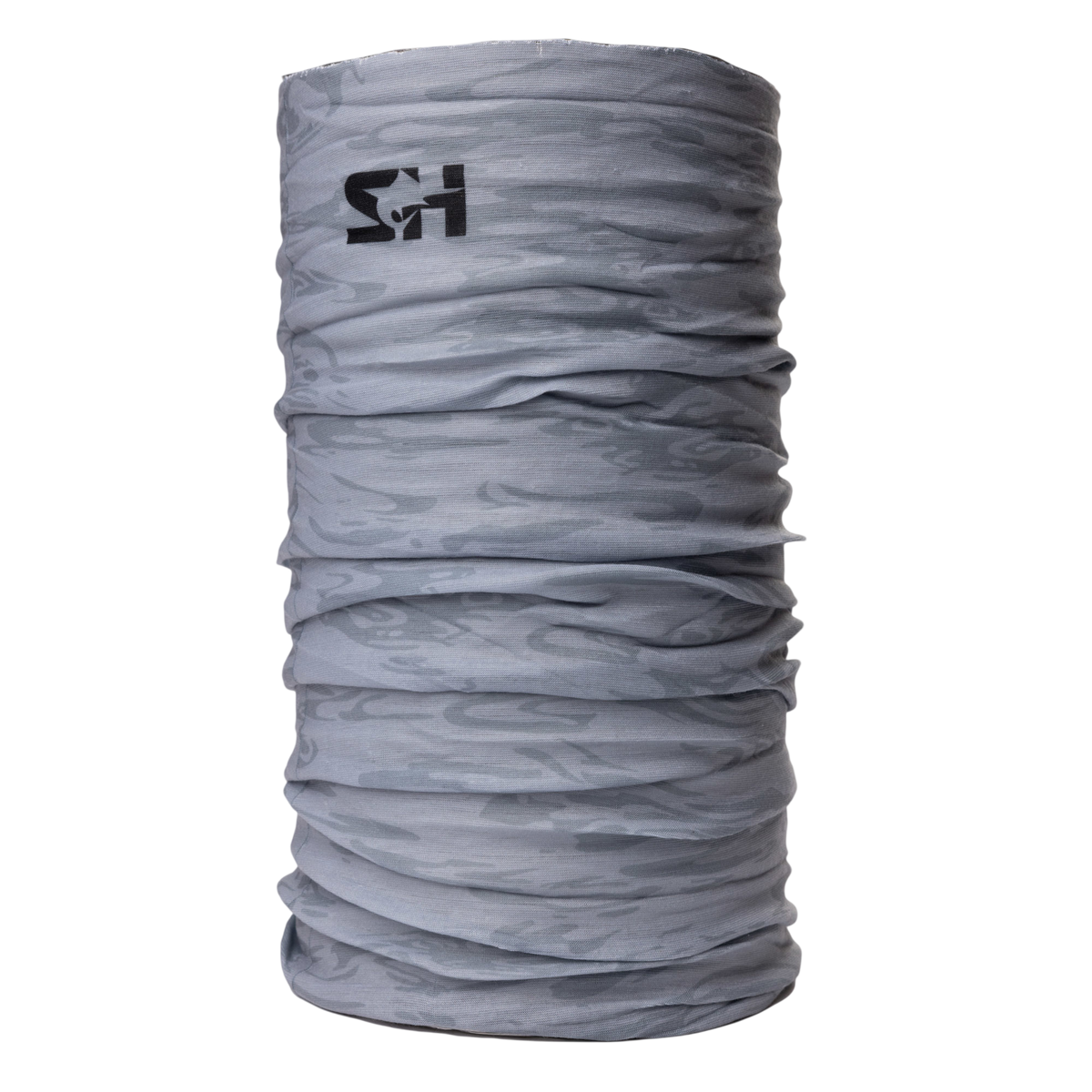 Classic Face Wrap neck gaiter in grey wave, front view
