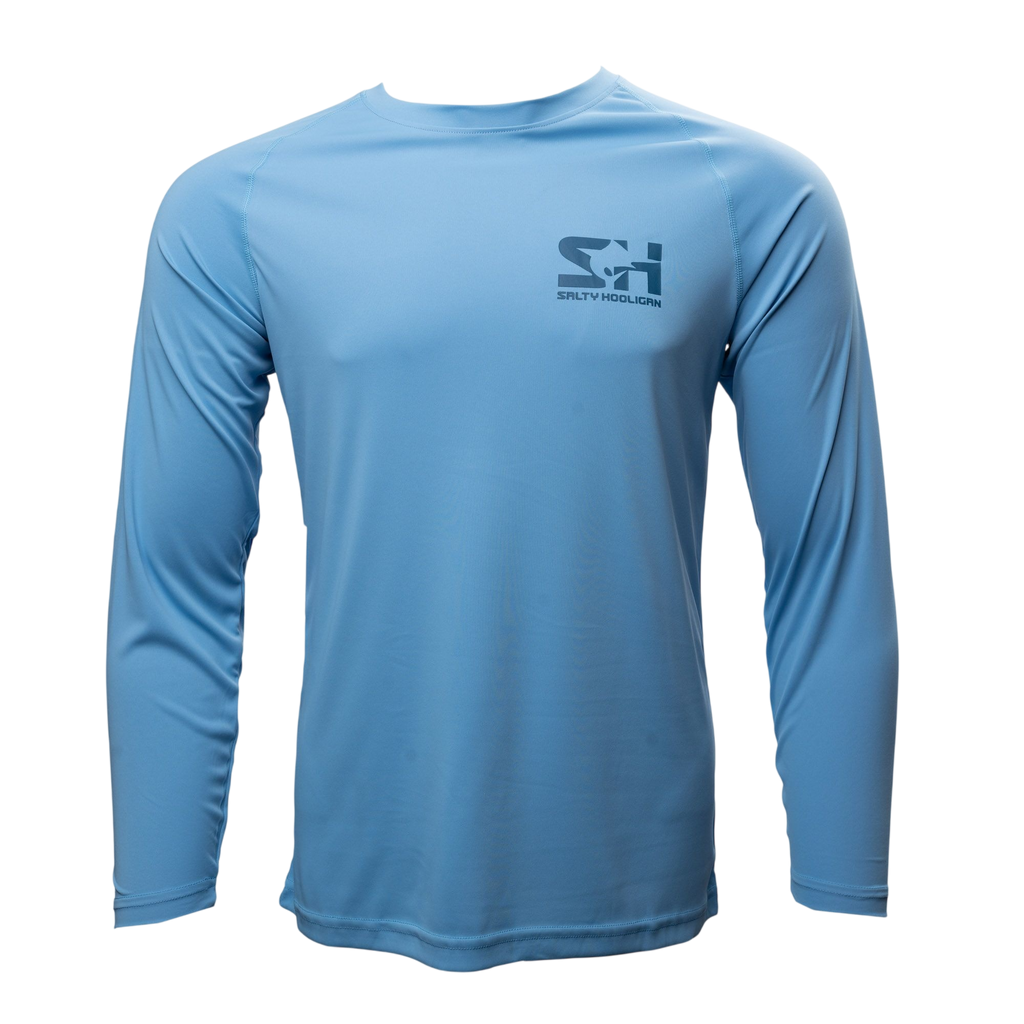 Men's Solar Tech Long Sleeve in light blue, front view