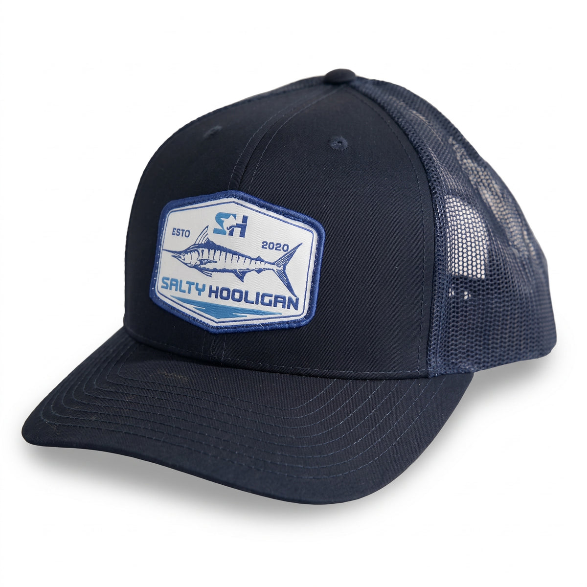 SH Marlin Patch Trucker - Navy, front