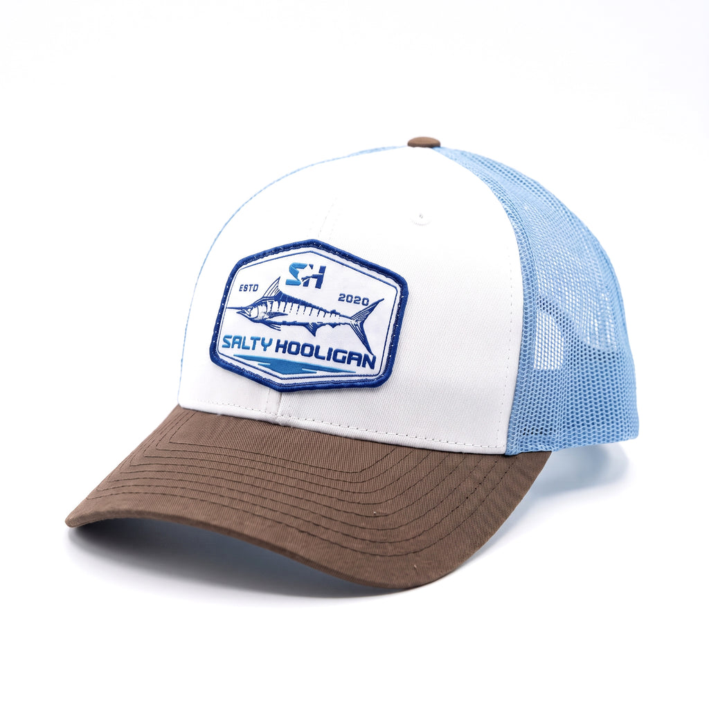 SH Marlin Patch Trucker - White, front