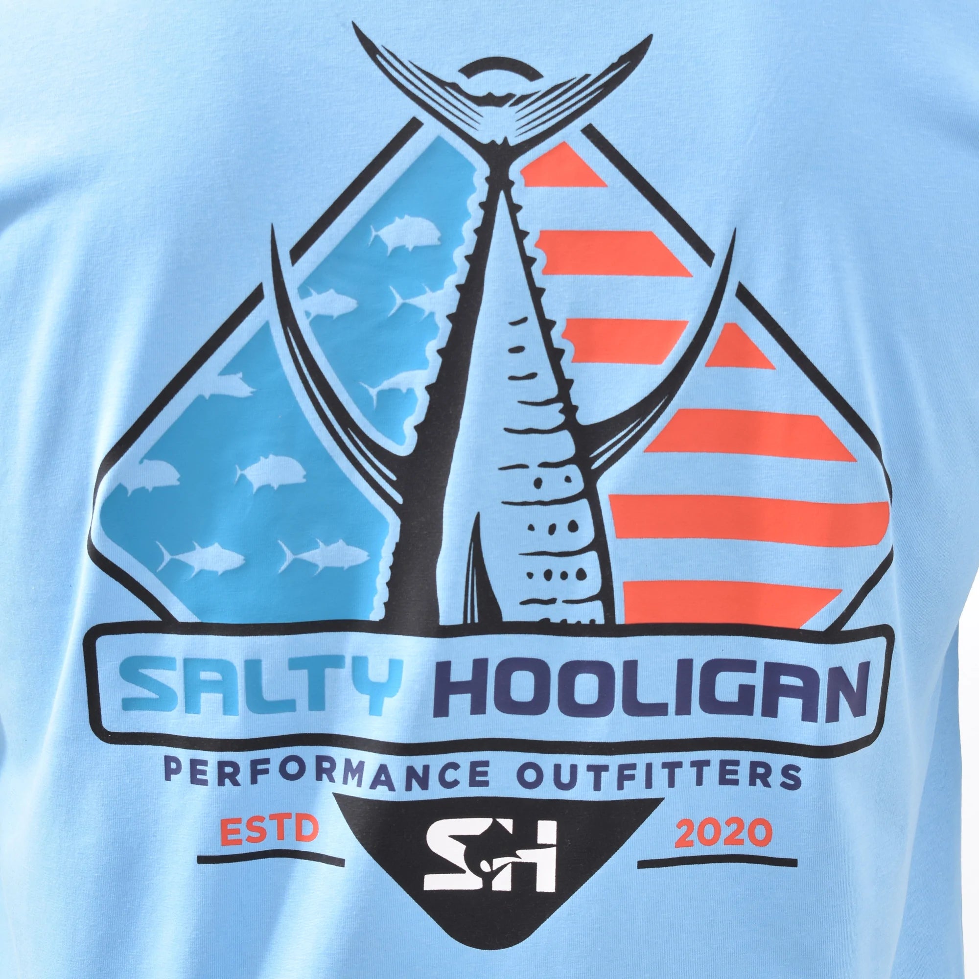 Diamond Tuna Fishing Pocket Tee – Blue