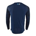 Offshore Pursuit Crew Long Sleeve in navy with camo sleeves, back view