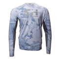 Hooligan Solar Vent Crew long sleeve in blue camo, front view