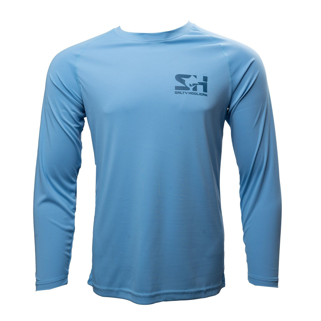 Men's Solar Tech Long Sleeve in light blue, front view