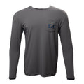 Marlin Pocket Crew Long Sleeve in smoke grey, front view